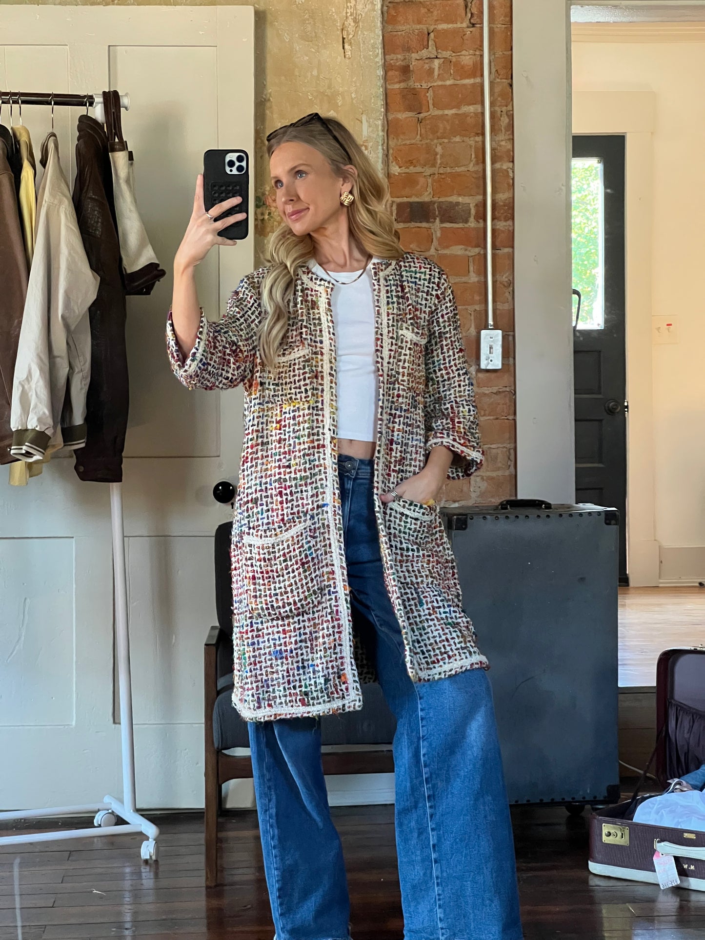 Tweed Anthropologie Colorful Jacket