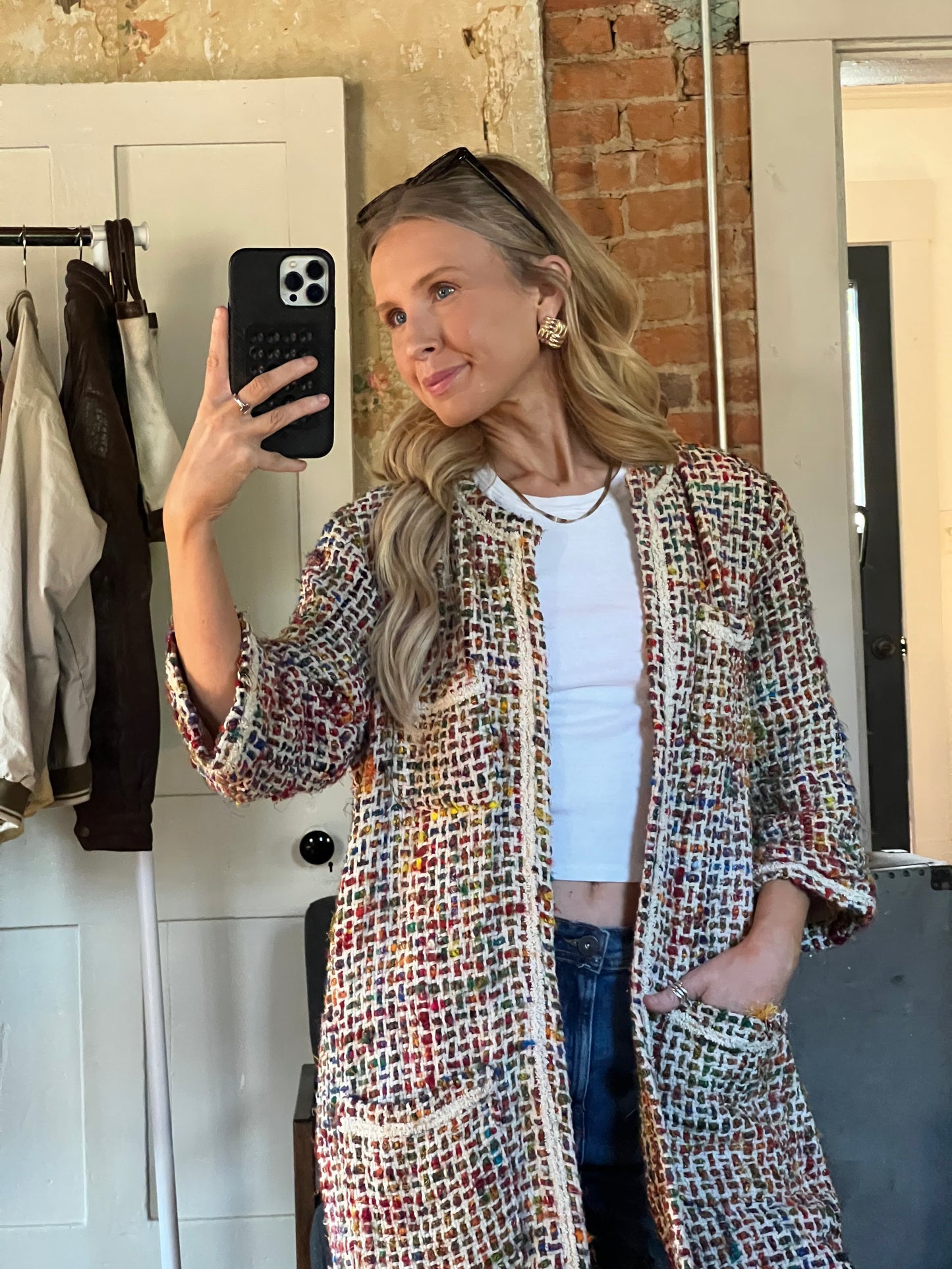 Tweed Anthropologie Colorful Jacket