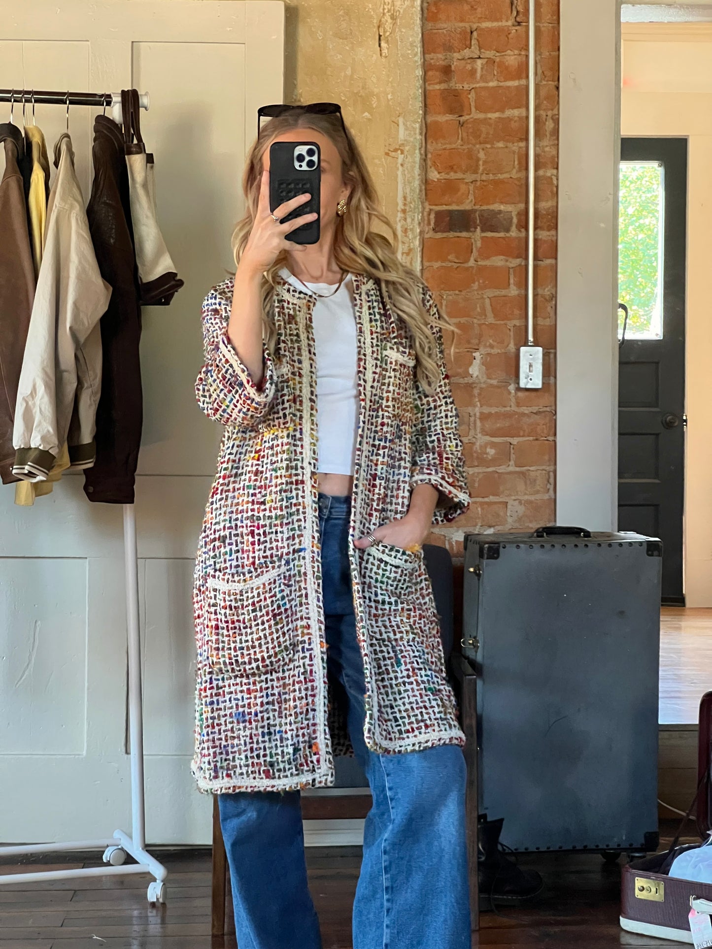 Tweed Anthropologie Colorful Jacket