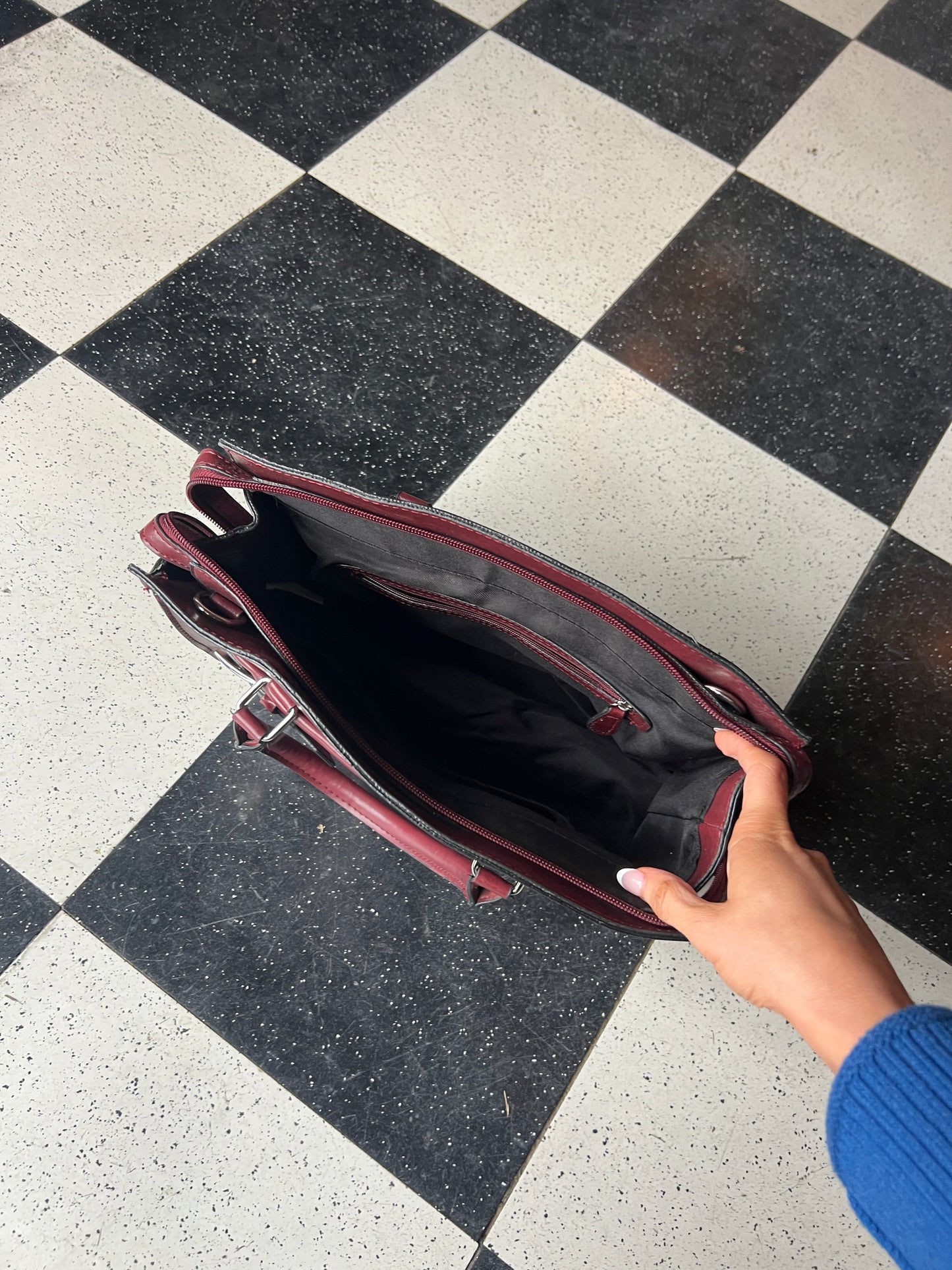 Vintage Maroon Leather Handbag