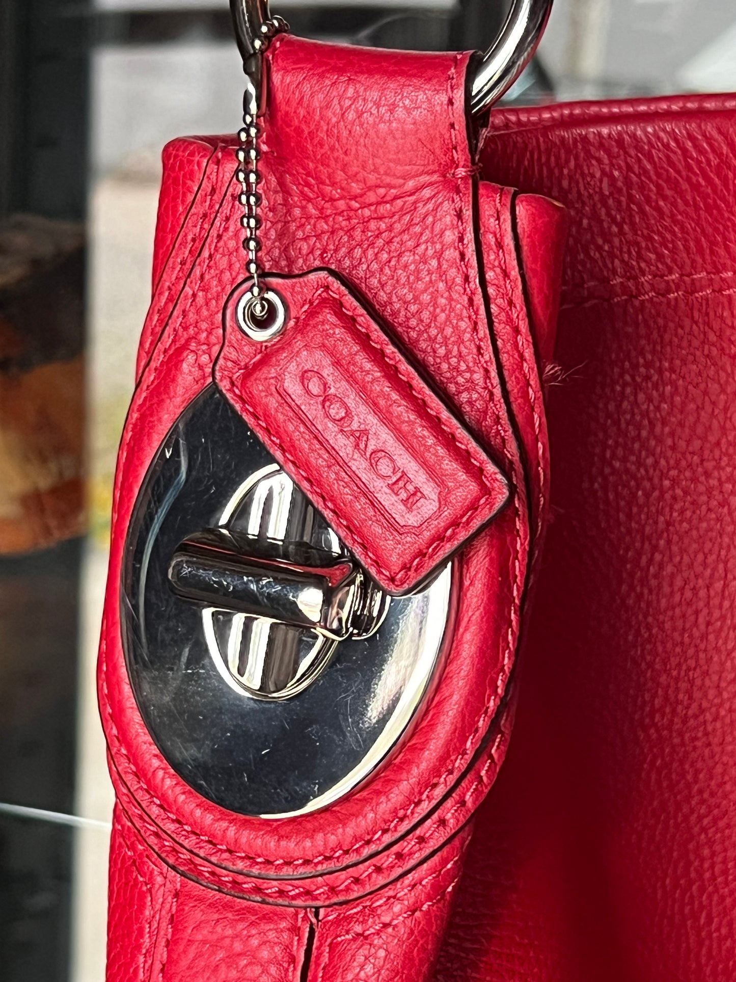 Vintage Red Coach Shoulder Bag