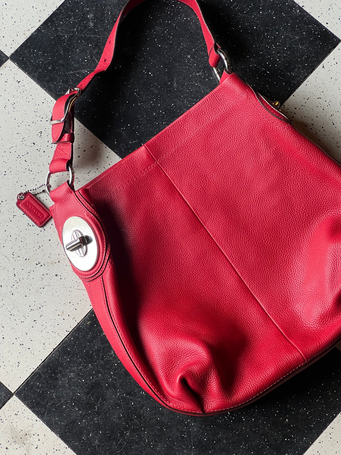 Vintage Red Coach Shoulder Bag