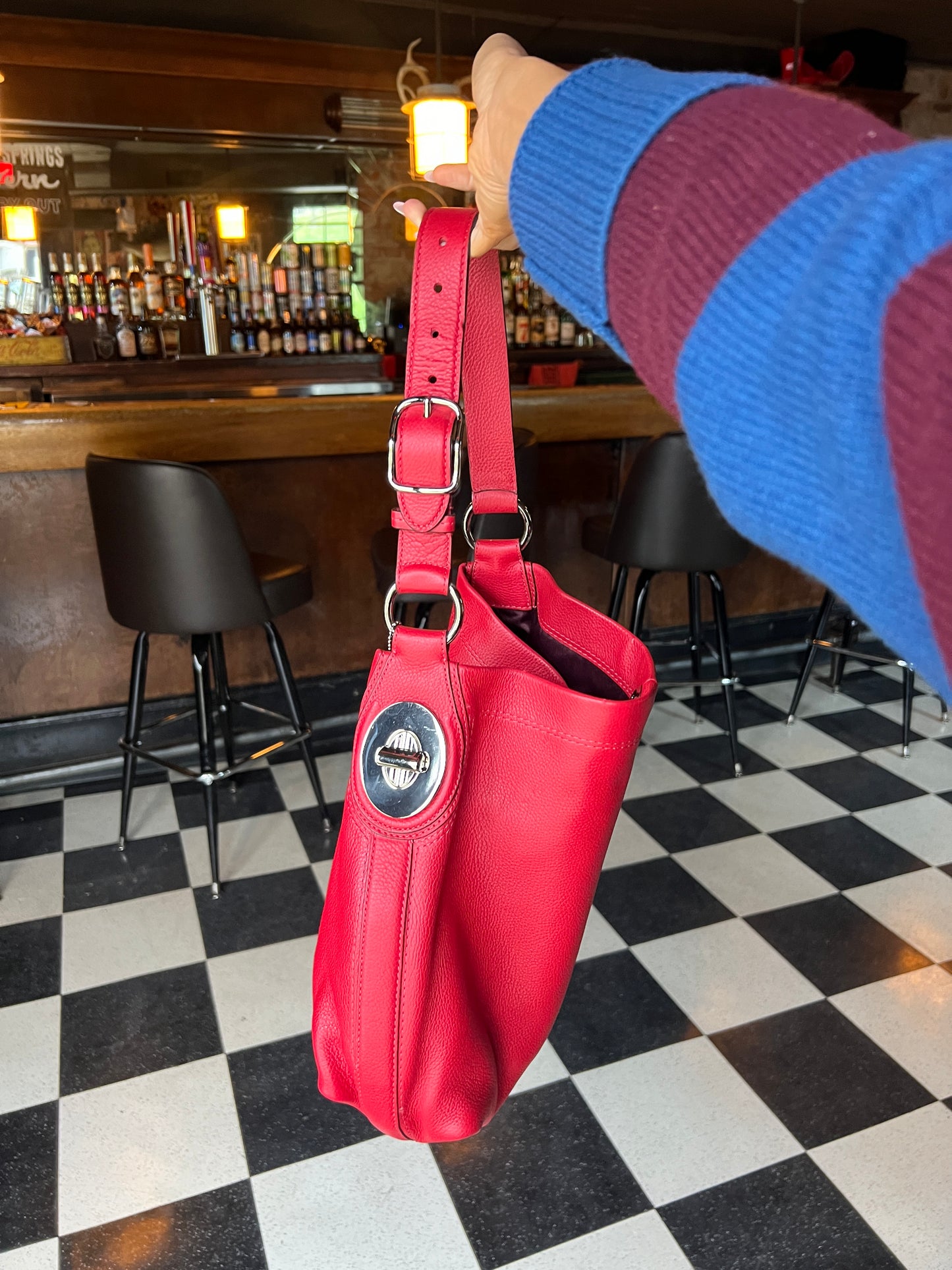 Vintage Red Coach Shoulder Bag