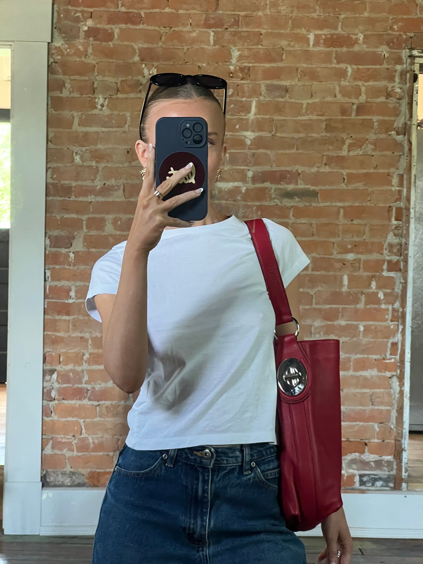 Vintage Red Coach Shoulder Bag