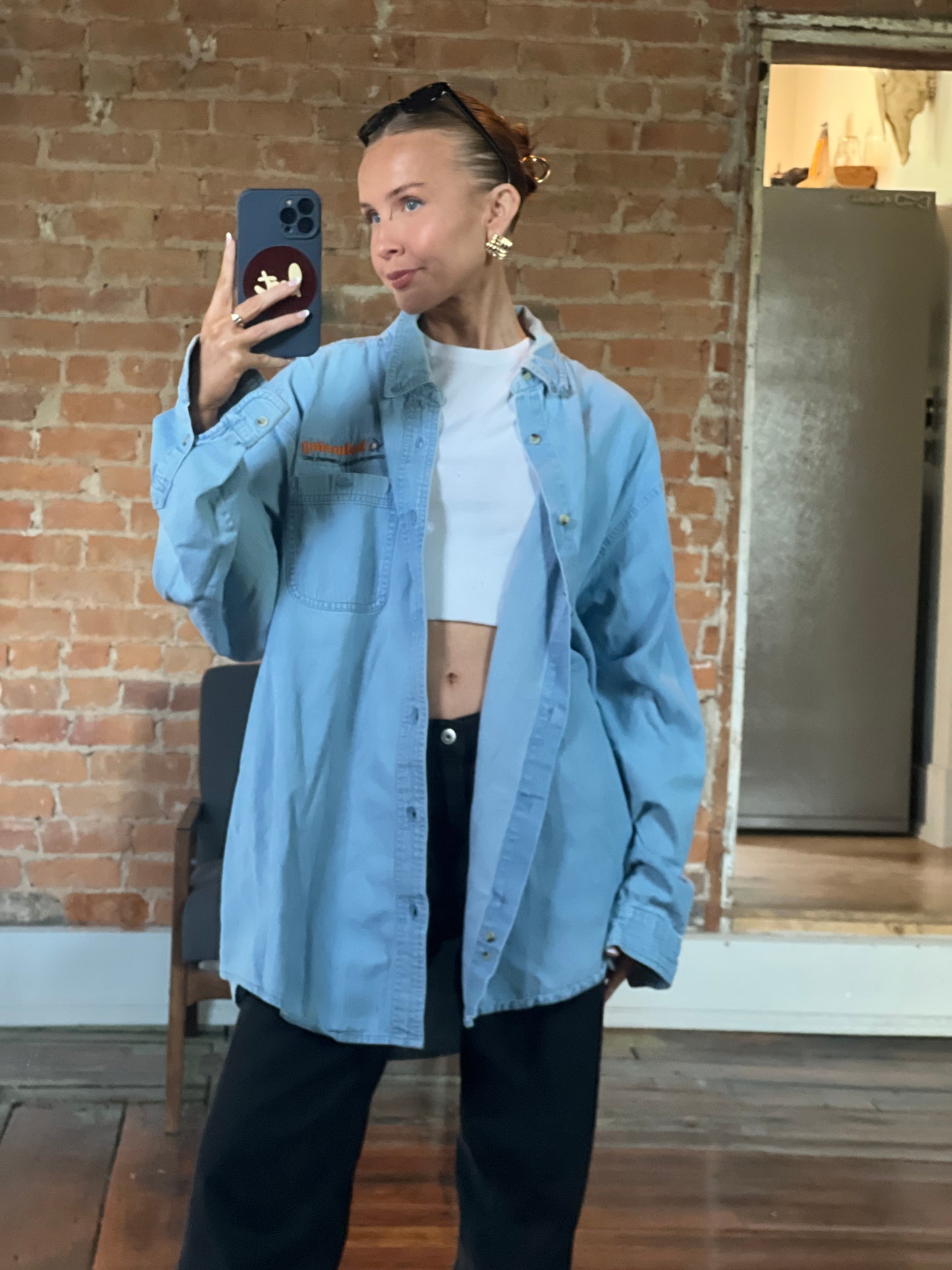 Lightweight Denim Button Down Shirt