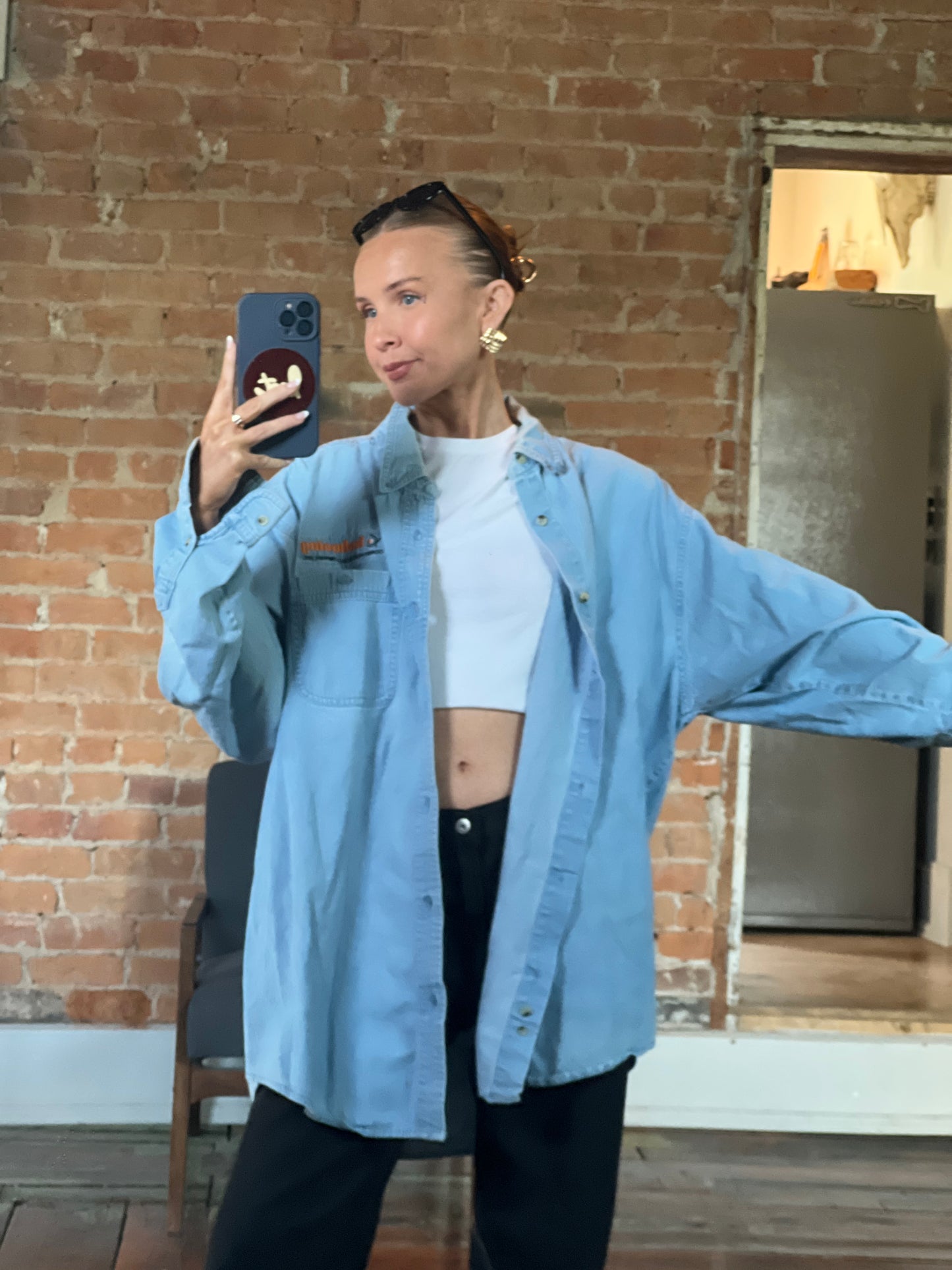 Lightweight Denim Button Down Shirt