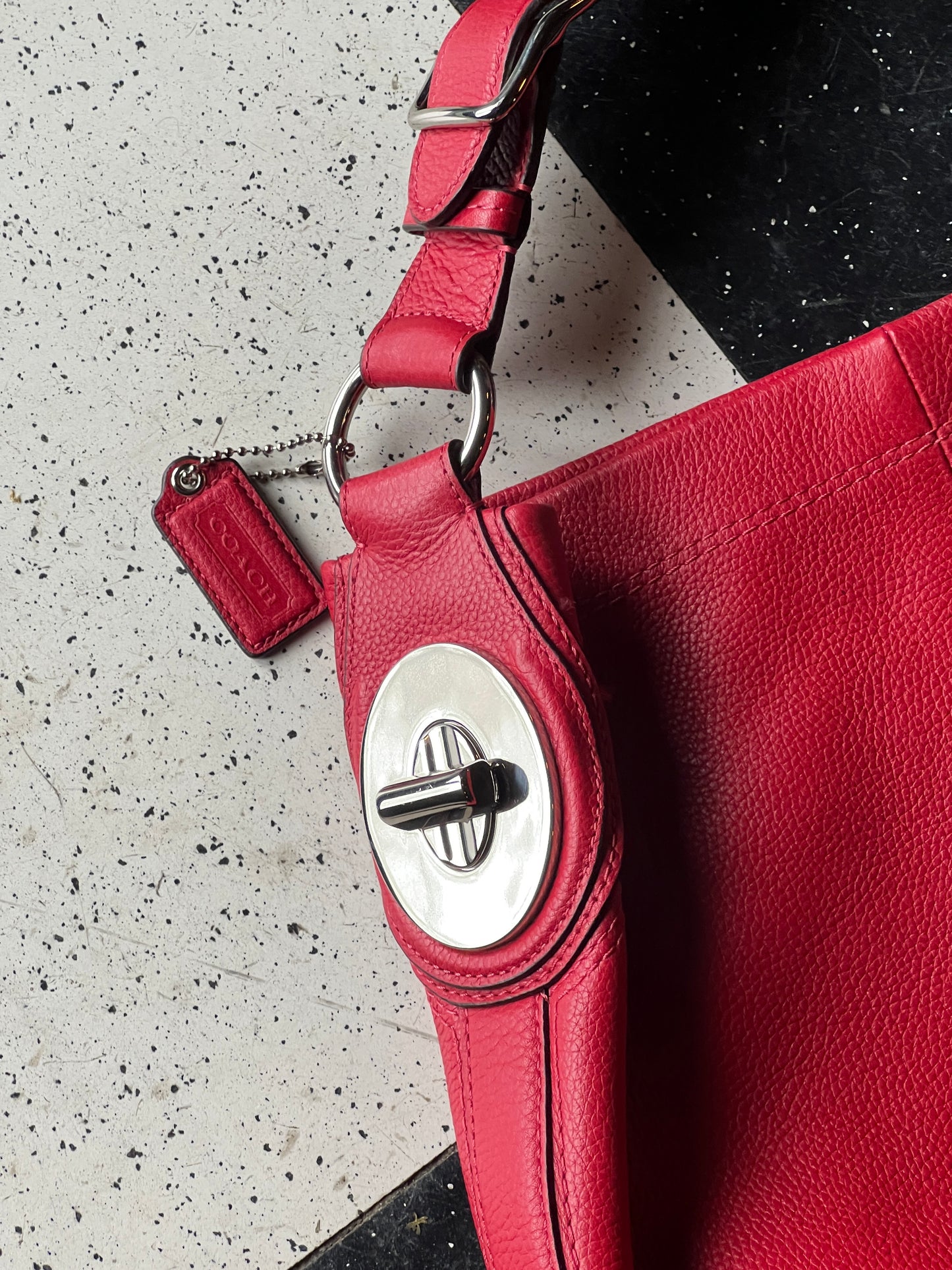Vintage Red Coach Shoulder Bag